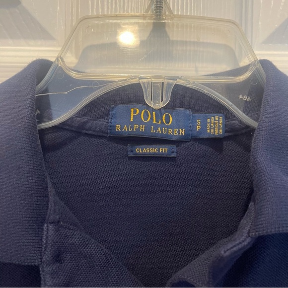 Ralph Lauren Polo Shirt Men’s Small Navy Custom Slim Fit Big Pony Gold Patriotic - Picture 5 of 11